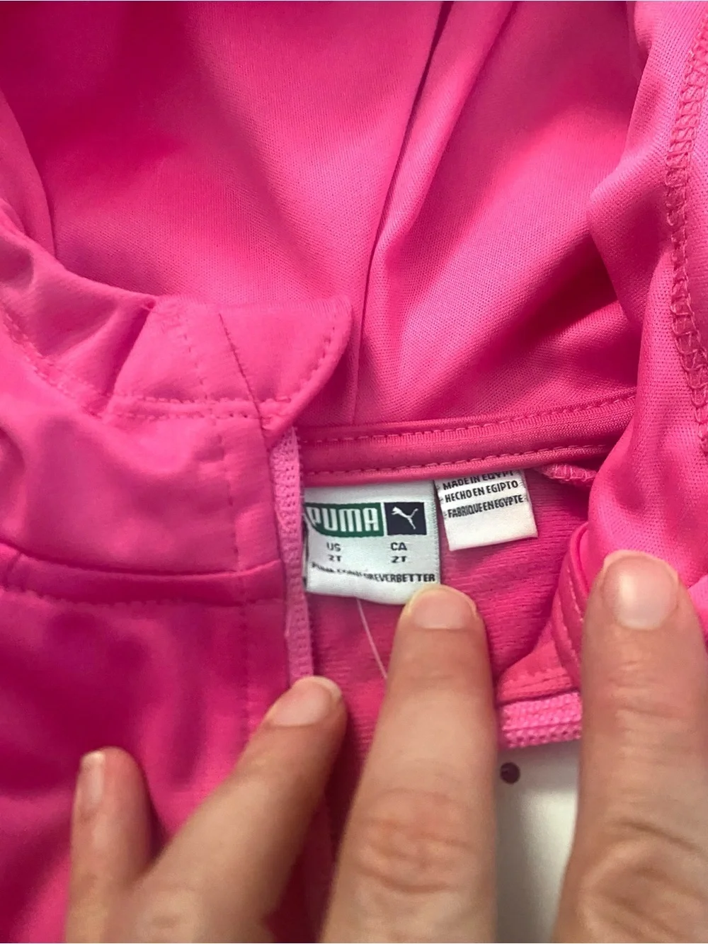 Puma Full Zip Track Jacket Pink Heart Leopard Hopdie Toddler Girls 2T
